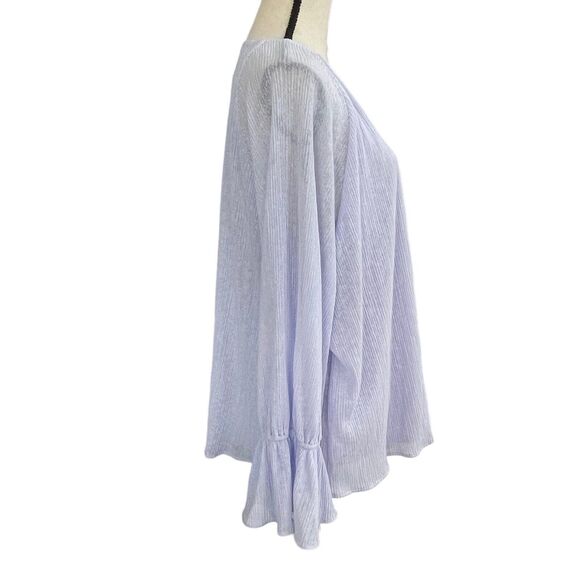Alfani 2X-Large Top Stretch Bell Sleeves Scoop Neck Lined Textured Lt Purple New - Picture 4 of 9